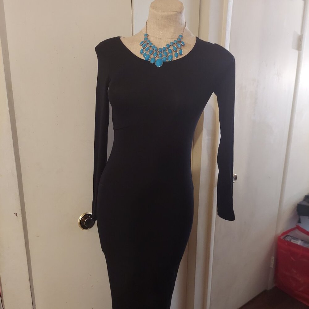 Floerns Women's Long Sleeve Black Maxi Dress- NWT